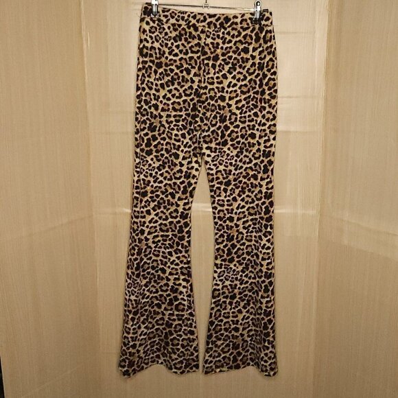 Altar'd State Knit Animal Print Flare Elastic Waist Pants Small - Picture 4 of 8
